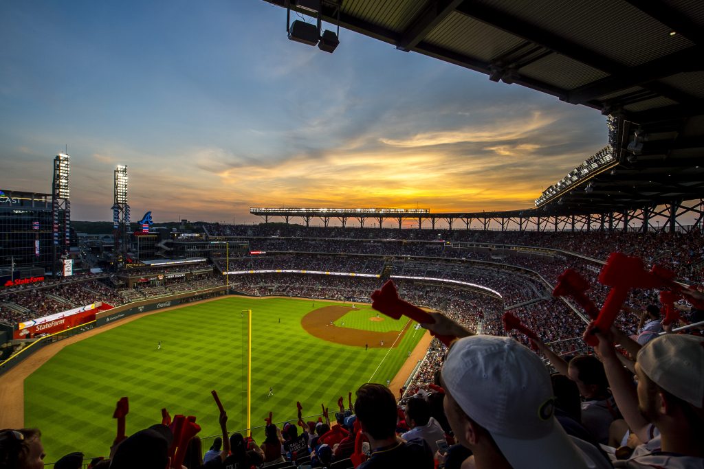 picture of braves stadium at sunset